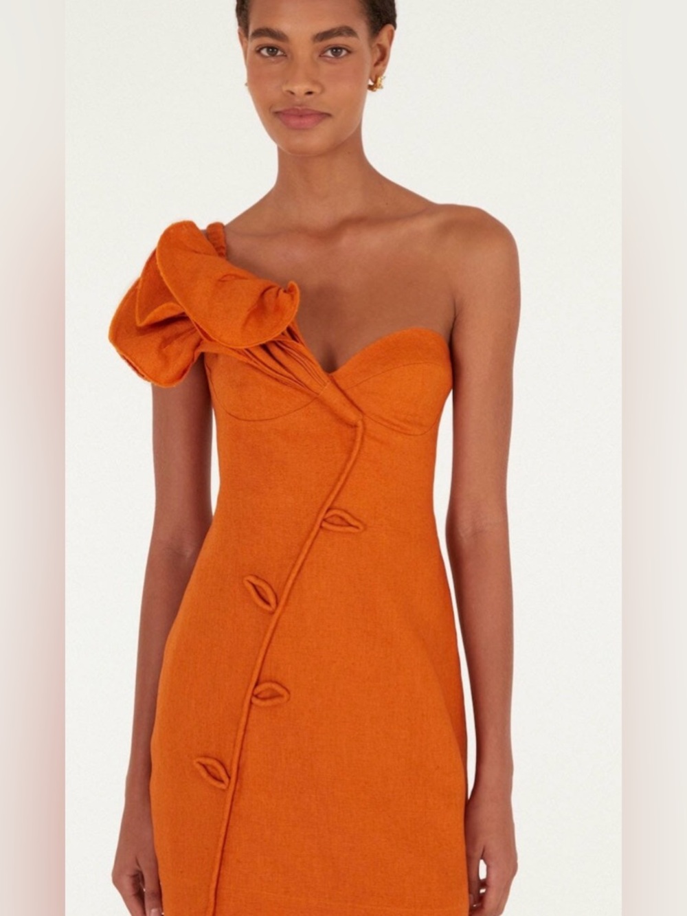 FARM Rio Dress | Orange Flower Euroflax™ Premium 100% Linen Mini Dress | M